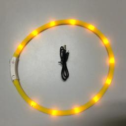 Usb luminoso coleira para animais de estimação para gatos recarregável piscando noite acessórios do cão led luz coleiras do cão incandescente teddy bulldog francês - Image 5