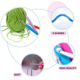 Fios de malha para gancho Crochet, Punho ergonômico, Agulhas sem corte de olhos grandes, Ganchos de tricô - Image 3