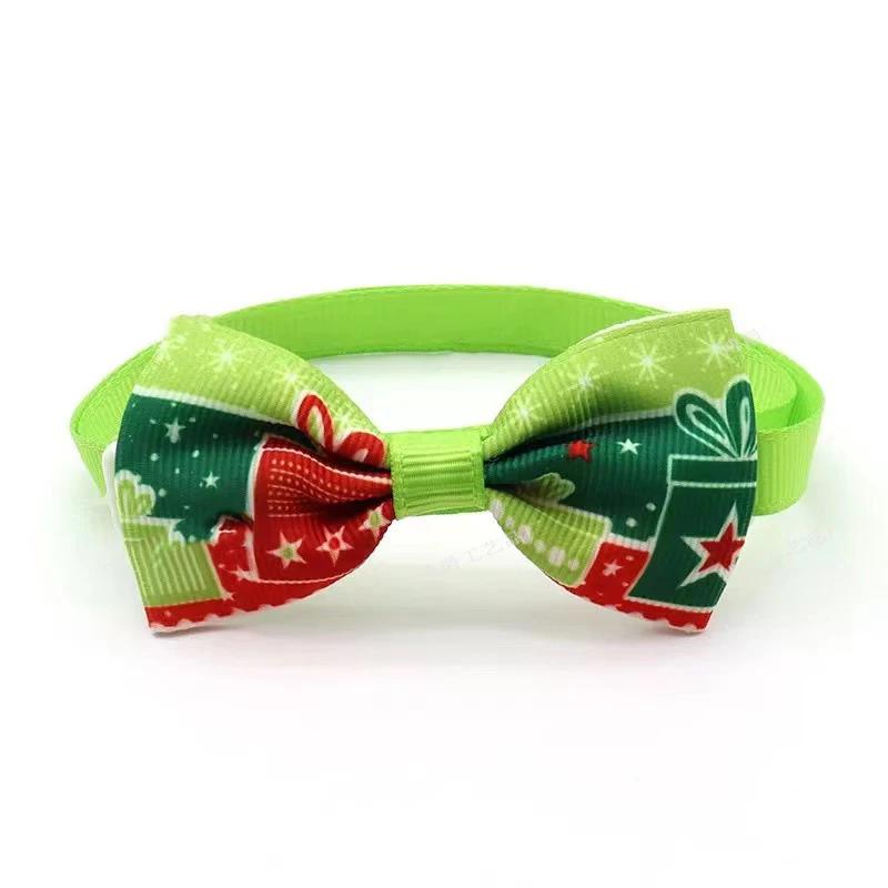 Natal ajustável pet colar pescoço gravata conveniente acessórios para animais de estimação útil cão gato listrado arco cão gato colar suprimentos para animais de estimação - Image 1