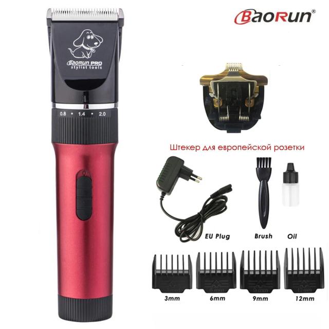 Kit Profissional BaoRun para Higiene de Animais: Aparador Elétrico Recarregável para Cães e Gatos, Barbeador e Máquina de Cortar Pêlos 110-240V