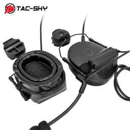 TAC-SKY capacete tático arco pista suporte fone de ouvido comtac ii silicone protetores de orelha caça redução ruído fone de ouvido bk - Image 4