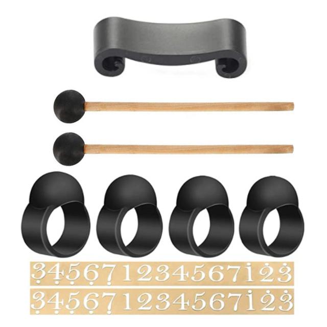 Conjunto de 9 Acessórios para Tambor de Língua: Maletes, Palhetas, Mangas, Notas e Adesivos para Mão, Quadro e Tambores
