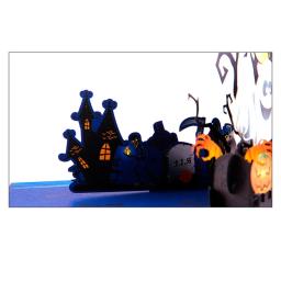 Cartões 3d destacáveis de halloween, bruxa, abóbora fantasma, cartão de visita, com envelope para festa de halloween, presente, cartão postal - Image 4