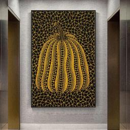 Yayoi kusama abstrato abóbora pintura em tela cartazes e impressões modernas arte da parede quadros para sala de estar decoração - Image 2