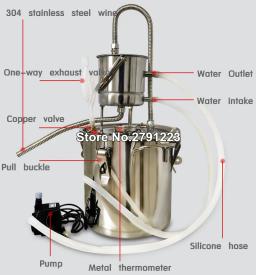 Aço inoxidável cobre casa DIY álcool vinho fazendo kit dispositivo, água e vinho destilador, óleo essencial Brewing equipamentos, 10 20L - Image 3