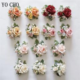 Marfim pulso corsage dama de honra irmãs artesanal flor artificial de seda rosa pulseira flores para casamento dança festa decoração - Image 3