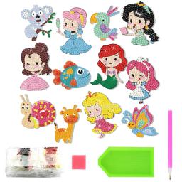 5/12 pçs bonito dos desenhos animados princesa animal gem 5d diamante pintura kits adesivos de mosaico arte artesanato crianças crianças brinquedos iniciantes - Image 6