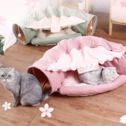 Tapete universal para gatos, brinquedo para animais de estimação, túnel do jogo, ninho do gato, removível, lavável, almofada para cães gatinhos, brinquedo quatro estações - Image 3