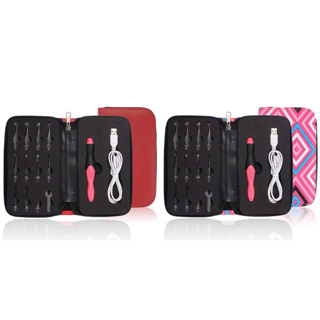 Agulhas de Crochê LED Iluminadas com 2 Níveis de Brilho e Carregamento Rápido USB - Conjunto 11 em 1 para Costura e Iluminação de Emergência