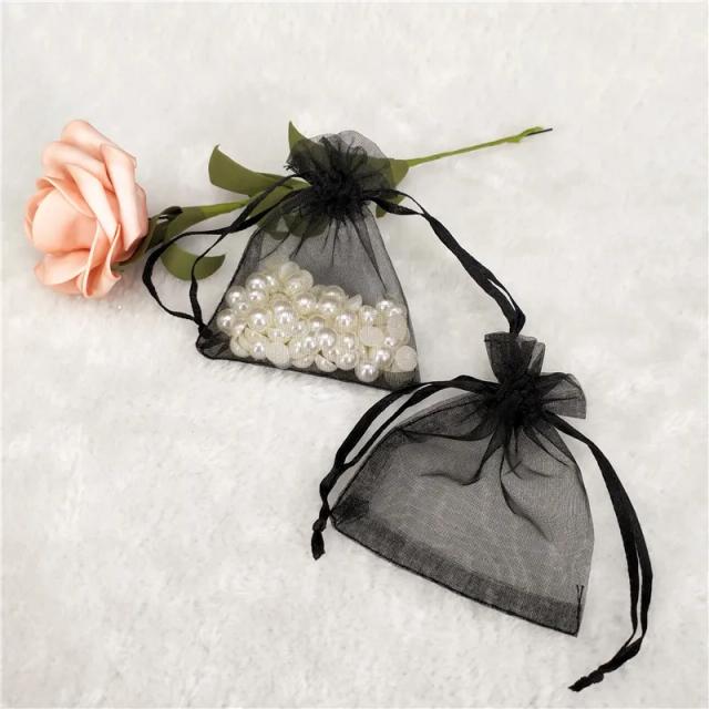 Sacos de Organza Puro para Embalagem de Jóias e Presentes - 50 Peças para Casamento e Natal