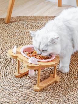Alimentador de gato de cerâmica, tigela para cão, único e duplo, para animais de estimação, alimentador de cão, tigela de água com suporte, prato de alimentação, alimentação, pet, suprimentos - Image 2
