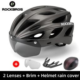 ROCKBROS-Capacete de Bicicleta para Homens e Mulheres, Integralmente Moldado, EPS, Ultraleve, Ao Ar Livre, MTB, Ajustável, Split, Ciclismo, Acessório - Image 1