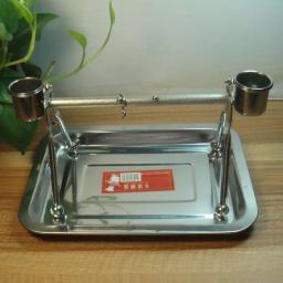 Suporte de aço inoxidável para pássaros de estimação, com bandeja de alimentação, tampo para pássaros, brinquedo de descanso para pássaros médios e grandes, papagaio hens, patagaio - Image 4