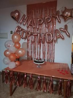 Conjunto de decoração de aniversário com 28 peças, balões em ouro rosê, com borla, de látex, para decoração de festas de aniversário - Image 3