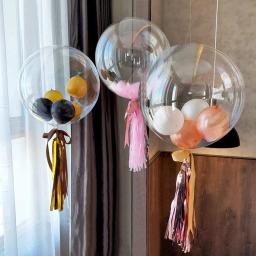 10/30/50 pçs 5/10/18/24/36 polegada transparente látex onda bola decoração do casamento festa de aniversário do chuveiro do bebê látex balão diy - Image 5