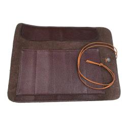 Bolsa de ferramentas de enrolar, leve, portátil, estojo de couro, organizador de bolso para escultura, facas de escultura, 1 peça - Image 1