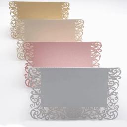 Cartões de renda com nome e laser cortados, 50 unidades, para festa de aniversário, casamento, decoração de mesa, faça você mesmo, nome da mesa, cartões de visita, mensagens - Image 1