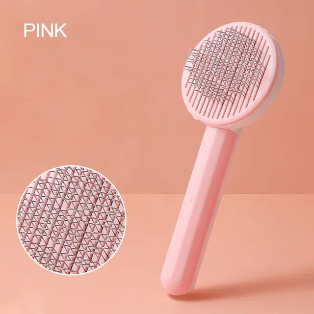 Escova Slicker Auto Limpeza para Gatos e Cães - Remove Emaranhados e Massageia o Pelo dos Animais de Estimação