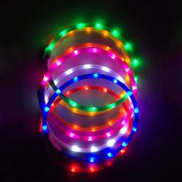 Usb luminoso coleira para animais de estimação para gatos recarregável piscando noite acessórios do cão led luz coleiras do cão incandescente teddy bulldog francês - Image 2