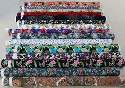 Por metro qualidade viscose popeline tecido vintage geométrico floral pássaros boêmio retalhos rayon material atacado - Image 2