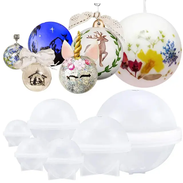 Moldes de Silicone para Resina Epóxi em 9 Tamanhos - Ideais para Joalheria, Velas, Cera e Sabão Artesanal
