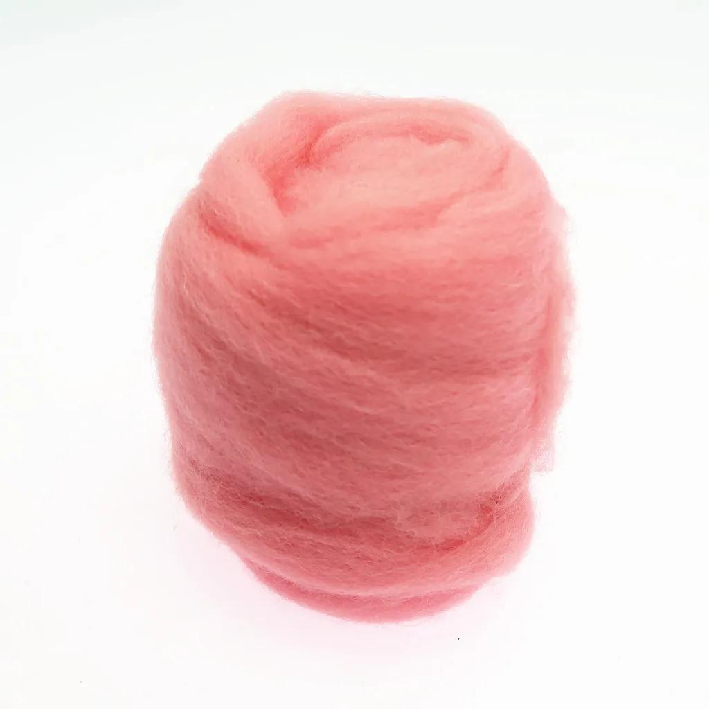 Fibra de lã para artesanato DIY, flor, brinquedo animal, feltragem de lã, artesanal, ferramenta girando, feltro material, Natal, rosa série, 10g, 50g, 100g - Image 1
