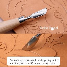 Couro Escultura Pressão Wwiper, Carving Embossin Modeling Tool, Double Head Stamping Edge, Ferramentas de artesanato, 2pcs por conjunto - Image 2