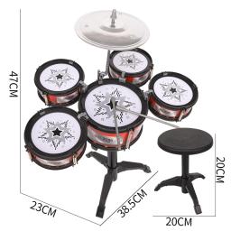 Simulação Jazz Drum Set para Crianças, Percussão Instrumento Musical, Sabedoria Desenvolvimento Brinquedos, Junior Drums Kit, Presentes para Crianças - Image 3