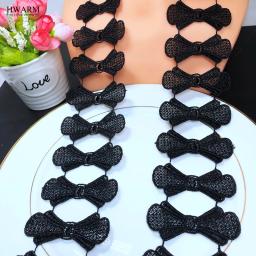 10 quintal 7cm laço preto laço fita de tecido poliéster luz solúvel em água decoração do laço flor costura guarnição diy acessórios do laço - Image 3