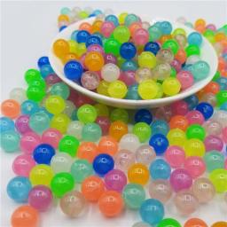 6/8/10/12mm misto brilho acrílico contas redondas contas luminosas para fazer jóias diy artesanal mulher homens pulseira colar - Image 6