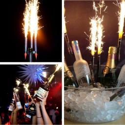 Garrafa de champanhe vela de aniversário brilho fogos de artifício segurança fonte de gelo clipe de plástico titular boate bolo festa de casamento suprimentos - Image 4