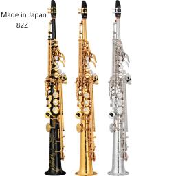 Latão Straight Soprano Bb saxofone Sax Plano, 82Z, instrumento de sopro, Shell Natural, chave esculpir padrão com Carryi, feito no Japão - Image 1