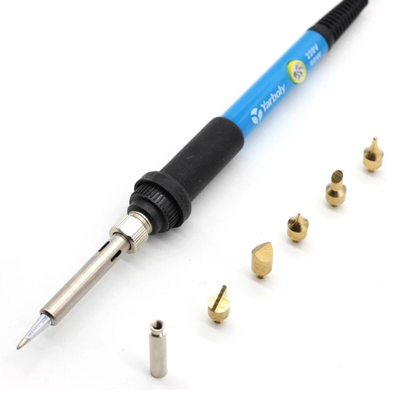Queima de madeira escultura pirografia caneta kit 60w temperatura ajustável ferro de solda gravação de madeira queima reparação conjunto - Image 1