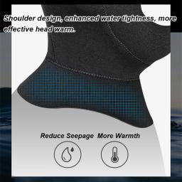 Chapéu de mergulho antiderrapante de neoprene para homens e mulheres, boné de natação profissional, traje à prova de frio para inverno, capa de cabeça unissex 3mm - Image 6
