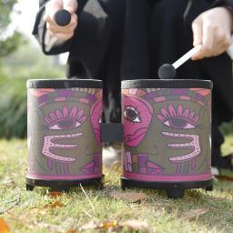 Bongos de madeira tambor indiano decalque tambor duplo instrumentos musicais percussão crianças aprendizagem precoce brinquedos educativos com baquetas - Image 3