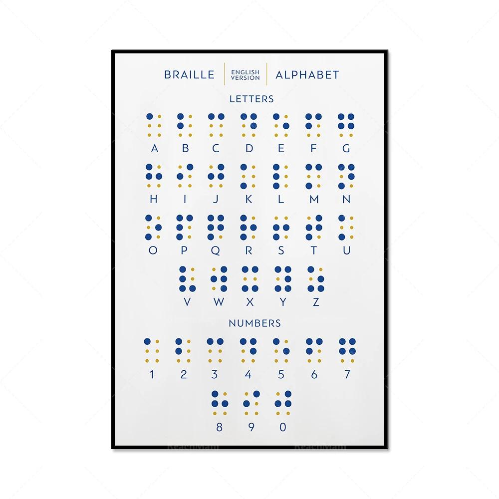 Cartaz do Cartão Colorido com Código Morse, Cartaz do Alfabeto, Poste Impressão Educacional, Tabela De Cores, Alfabeto Braille - Image 1