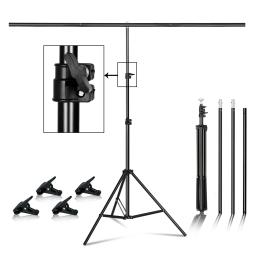 Suporte de fundo de metal em forma de t, suporte de vários tamanhos para fotografia, estúdio fotográfico, vídeo, cromakey, tela verde - Image 1
