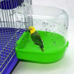 Caixa de plástico para banho de pássaros, 1 peça, para banheira de pássaros, para animais de estimação, tigela para pássaros, papagaio, pendurado, gaiola para banho de pássaros - Image 1