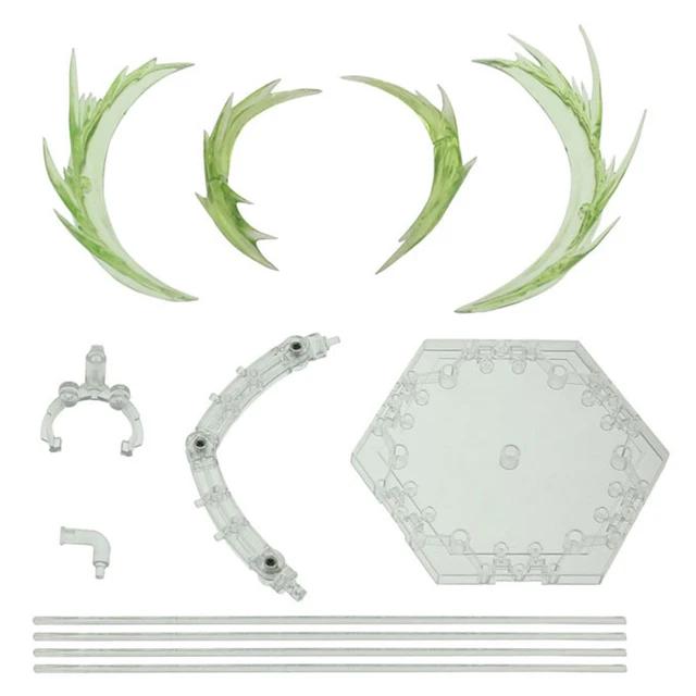 Figuras de Ação Anime com Efeitos Especiais e Suporte Decorativo Verde para Montagem DIY - Brinquedo Iluminado K-Pop