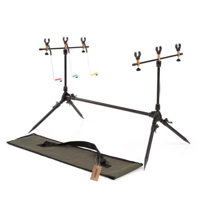 Suporte Retrátil para Pesca Rod Pod com Alarmes, Swingers e Pólo Ajustável para Carpas