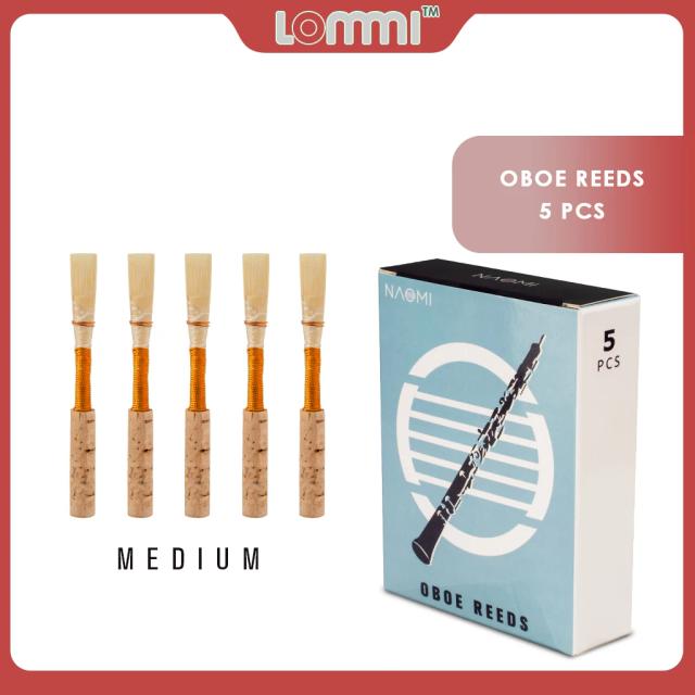 Conjunto de 5 Juncos de Oboé Artesanais Lommi em Bulrush e Cortiça com Tubo Protetor - Acessórios para Instrumentos de Sopro de Força Média