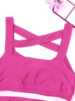 Crianças meninas dança workout outfits sutiã de cor sólida + shorts activewear terno para adolescentes yoga esportes ginásio desempenho roupas - Image 3