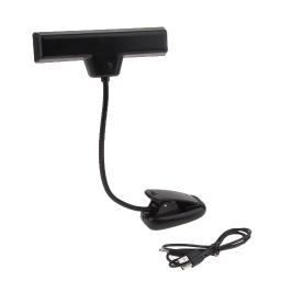 Usb recarregável clip-on música suporte luz 10 led brilhante, candeeiro de mesa de cabeceira lâmpada de leitura - Image 5