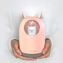 Bonito Pet Ultrasonic Air Umidificador, Eletrodomésticos, USB, Cool Mist, Aroma, Difusor de Óleo, Cor Romântica, Lâmpada LED, 300ml - Image 2