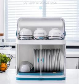 Cozinha tigela rack de drenagem prato rack com capa para colocar pratos pauzinhos louça prateleiras de armazenamento multifuncional armários caixa - Image 1