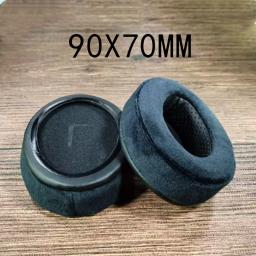 Almofadas de orelha 90x70mm 100x80mm da espuma da memória da tela de veludo para akg para hifiman para ath para philips ou ath m50x hyperx fones de ouvido preto - Image 6