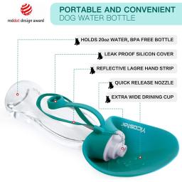 Garrafa de água de silicone para viagem, portátil, para animais de estimação, cães, cachorros, gatos, bebedouro ao ar livre, dispensador de água para animais de estimação, 580ml - Image 4