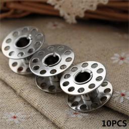 10 pçs/pçs/set bobinas spool máquina de costura artesanato ferramenta aço inoxidável suprimentos de costura bobinas spool para o irmão janome singer 2x1cm - Image 2