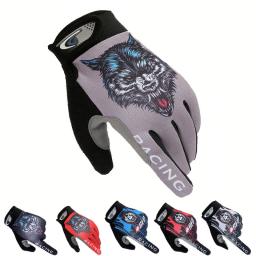 Luvas de crânio de lobo masculino e feminino, respirável, antiderrapante, touchscreen, ciclismo, esportes, motocicleta, exercício, verão, primavera - Image 2