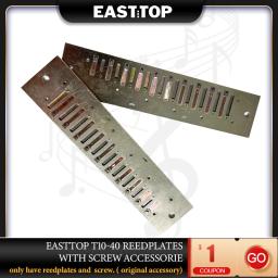 EASTTOP-Reedplates com Parafuso, Peças de Instrumentos Musicais, 10 Buracos, 40 Tone Harmonica, T10-40 - Image 1